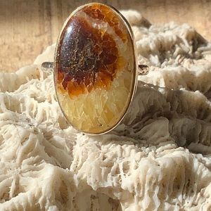 SEPTERIAN STONE 925 STERLING SILVER RING, SIZE 7.5